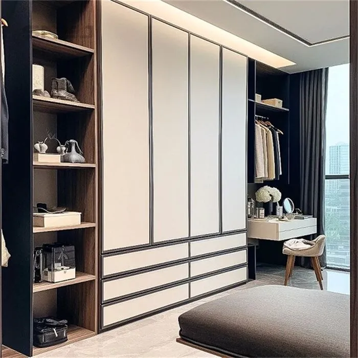 Open Wooden Closet Systems With Drawers