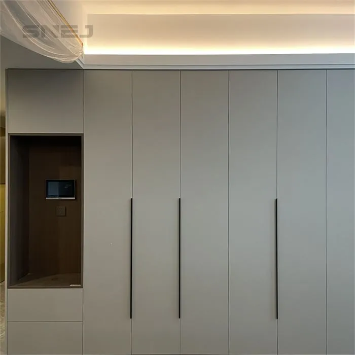 Modern Wooden Tall Open Wardrobe